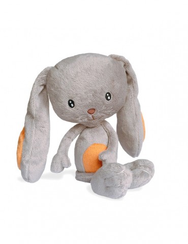 Peluche lapin gris et orange doudou Peluche lapin gris et orange doudou